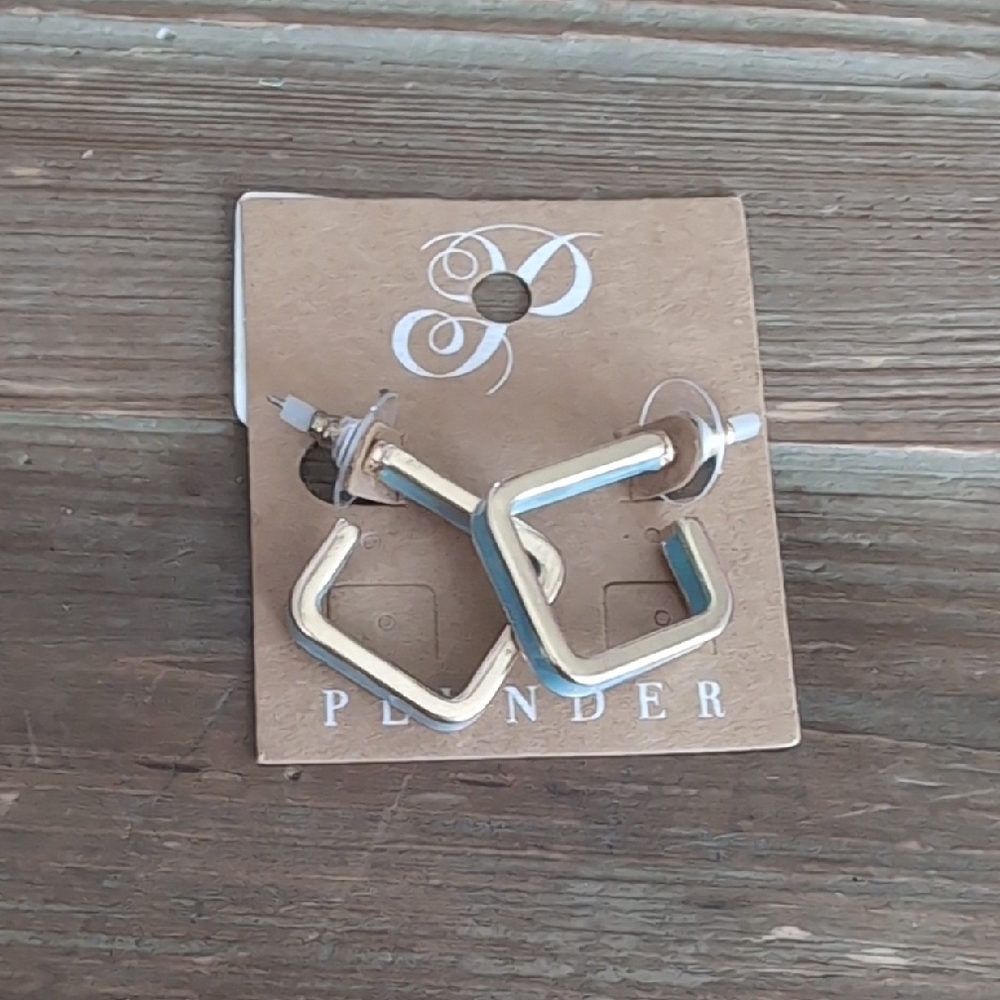 Plunder Gold and Blue Geometric Earrings